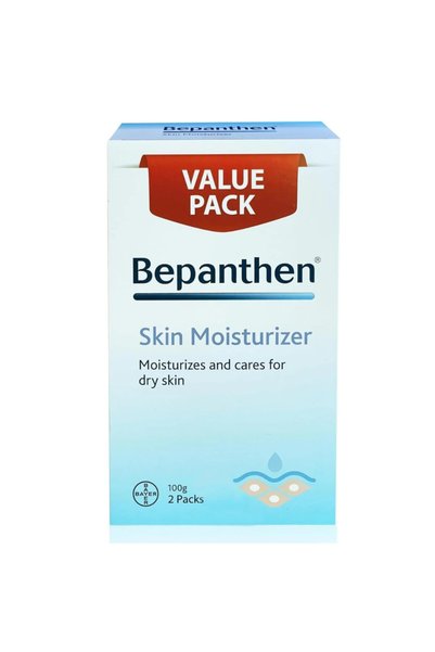 Bepanthen كريم مرطب للبشرة، 100 غرام (عبوة من قطعتين)