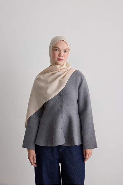 Modakaşmir Honeycomb Pattern Silky Jacquard Shawl