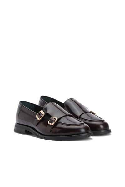 George Hogg Bordo Toka Detaylı Kadın Deri Loafer