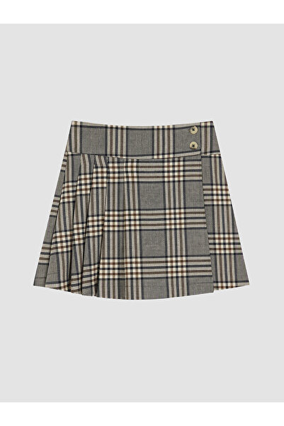 LC Waikiki Texx Store Quality Lcw Kids Ecru Girls' Pleated Shorts Skirt
