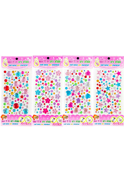 Choice 4 sheets 4-8Sheets 3D Gem Acrylic Crystal Stickers Kids DIY Decoration...