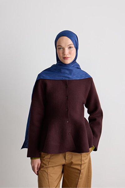 Modakaşmir Leaf Pattern Silky Jacquard Shawl