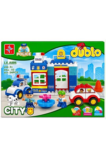 City Set de construcție Dublo Poliție pentru copii, 54 piese, 3+ ani
