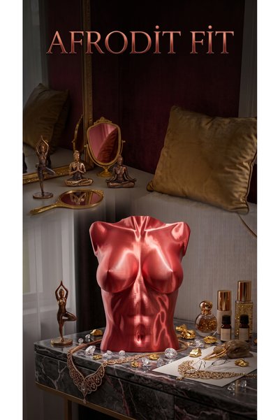 uAmor Afrodit Fit Dekoratif Kadın Torso Büst Heykel (25 cm)
