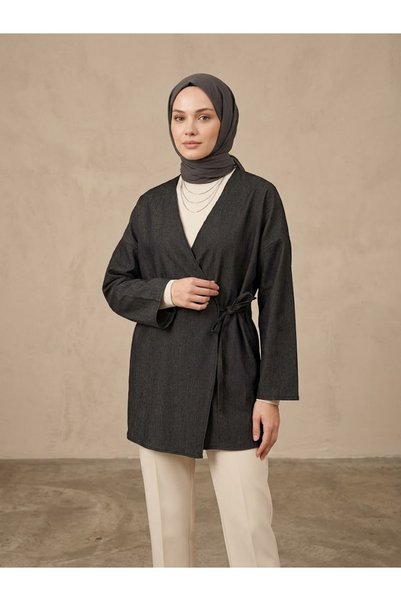 Lunsera Store تونيك جينز برباط جانبي - أسود