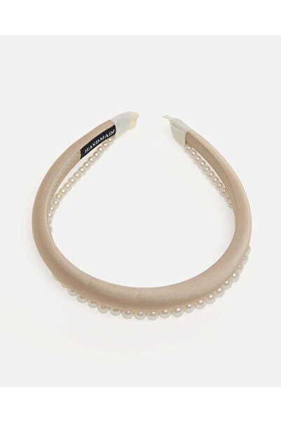 REDTAG Women Beige Pearl Embellished Headband