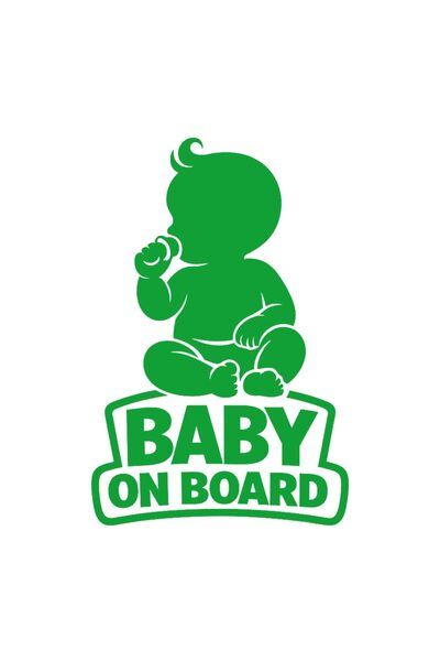 OEM Autocolant auto  "Bebeluș la bord ", Model 2, 10cm, Verde