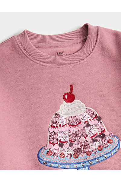 Marks & Spencer Pamuklu Jelly Baskılı Çocuk Sweatshirt