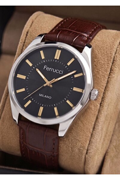 Ferrucci Erkek Fonksiyonlu Metal Kasa Deri Kayışlı Kol Saati 2 Yıl Garantili