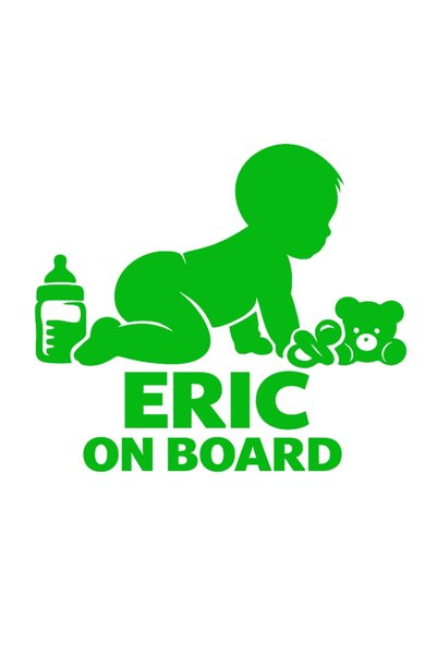 OEM Autocolant auto  "Eric la bord ", 15cm, Verde