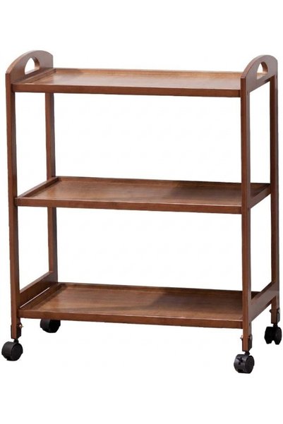 Generic Brand 3-Tier / 4-Tier Bamboo Rolling Storage Cart, Mobile Utility Ser...
