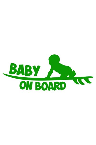 OEM Autocolant auto  "Bebeluș la bord ", Model 1, 10cm, Verde