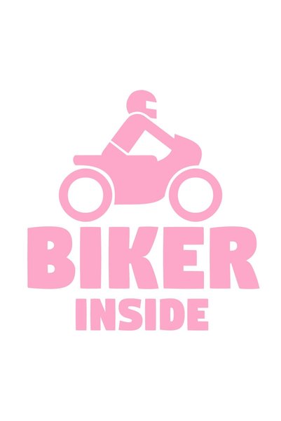 OEM Autocolant decorativ auto  "biker inside ", 10cm, Roz