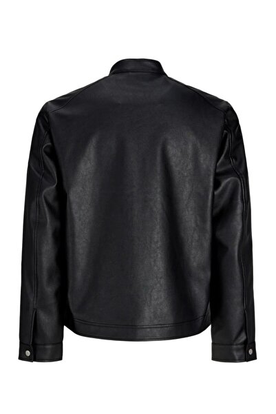 Jack & Jones Jornorrebro Pu Racer Jacket Black Erkek Ceket