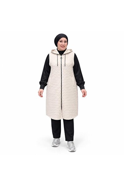 Ferace Women's Plus Size Stone Embroidered Quilted Vest