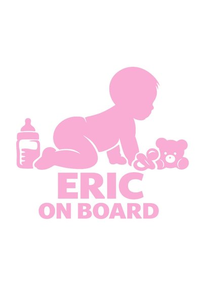 OEM Autocolant auto  "Eric la bord ", 15cm, Roz