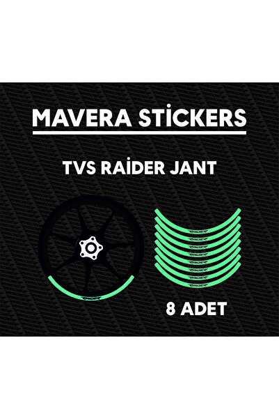 Mavera Stickers Radier Written Wheel Rim Strip Sticker Label for Tvs Raider (...