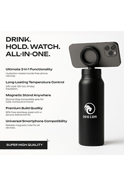 DESI LION Water Bottle 750ml + FREE Protein Shaker Bottle - 2-in-1 Hydration & Fitness Bundle