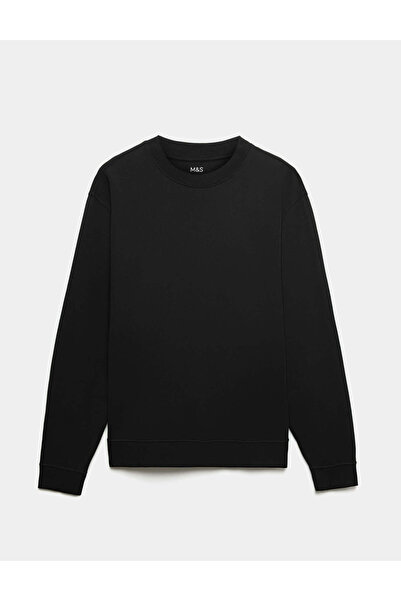 Marks & Spencer Pamuk Karışımlı Bisiklet Yaka Sweatshirt