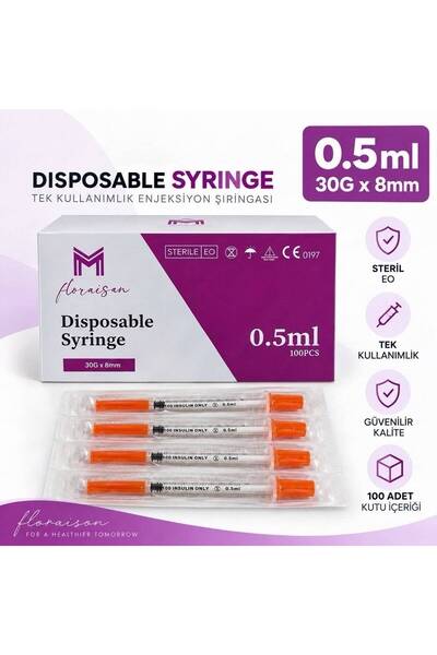 FLORAİSON 0,5ml 30G*8mm tek kullanımlık micro fine