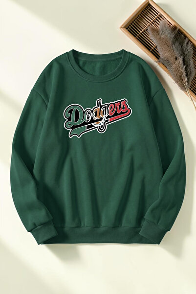uyguntarz Unisex φούτερ Dodgers με στάμπα και λαιμόκοψη ποδηλάτου