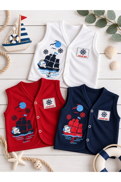 Panfilia 100% Cotton Baby Kids Combed Cotton Vest Set of 3