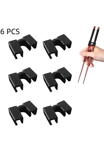 Choice Black 6PCS Pack of 6 Reusable Chopsticks Helpers Training Adults Kids ...