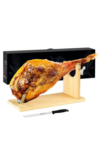 SERRANO Set Cadou Jambon ALW053 Maturat + GRATUIT Suport tip Banqueta și Cuți...
