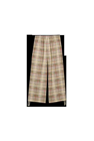 Puma T7 Tartan Woven Pants Bej Kadın Pantolon