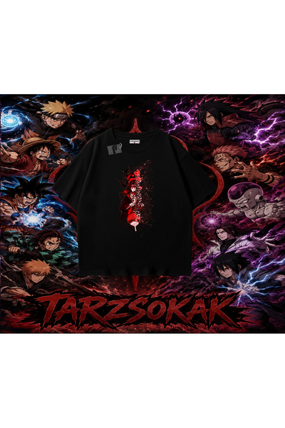 Tarzsokak تي شيرت Itachi Uchiha Naruto Anime Character كبير الحجم للجنسين بال...