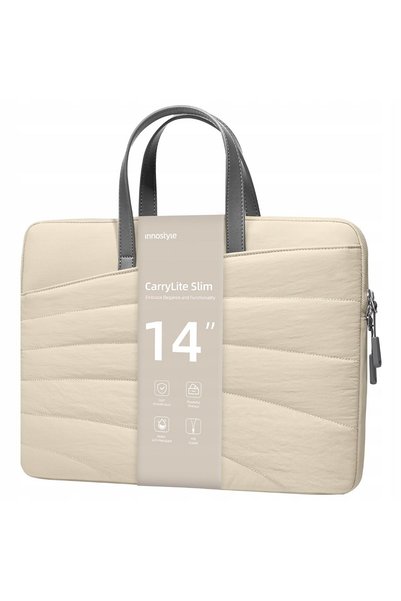Innostyle Geantă de laptop impermeabilă 14 inch Carrylite Slim Bej pentru femei