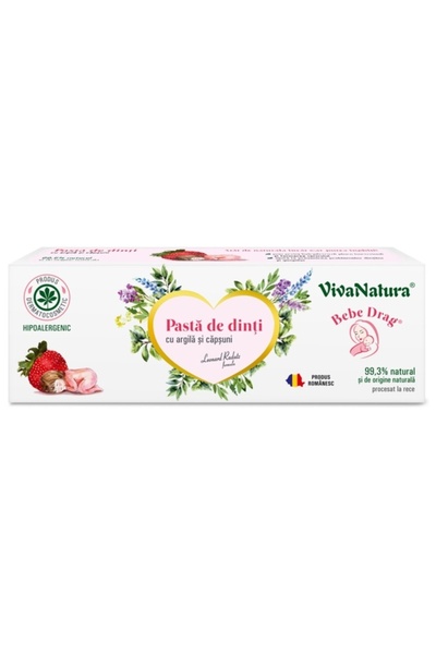 Vivanatura Pasta dinti hipoalergenica copii Bebe Drag 50ml