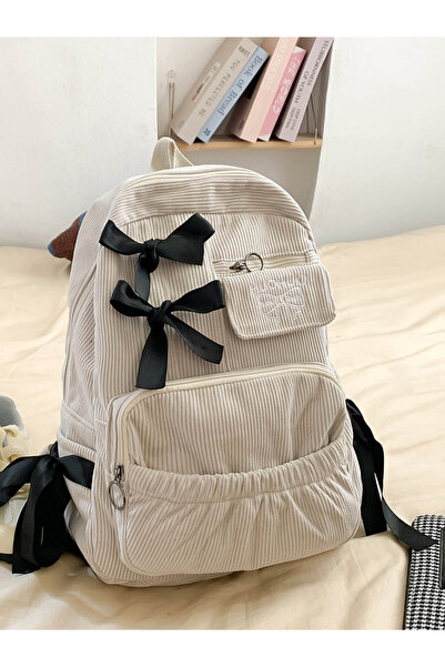 Take Two By Styli Corduroy Bow Accent Backpack