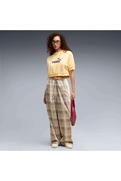 Puma T7 Tartan Woven Pants Bej Kadın Pantolon
