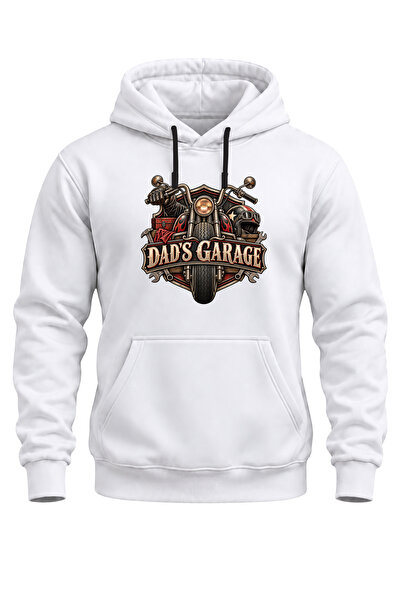 WİDİ Unisex Dad’S Garage Motorcycle Printed Hooded Sweatshirt – Vintage Biker...