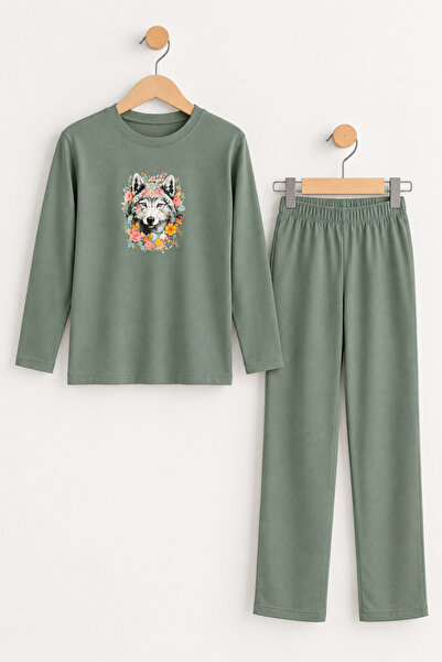 Tinymuyt Boy's Floral/Animal Printed Combed Cotton 2-Piece Pajama Set Green