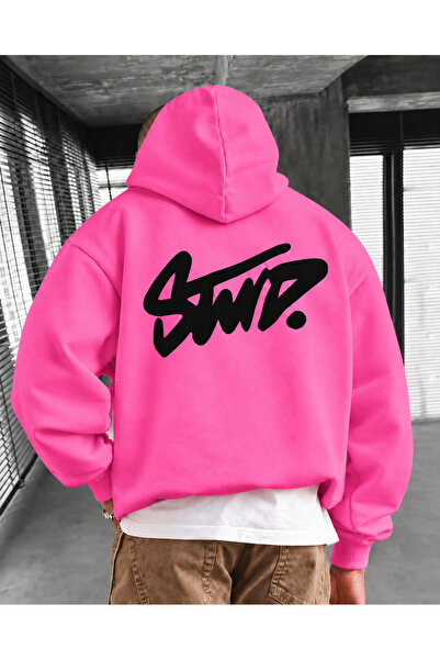 HAI COLLECTİON Erkek Sweatshirt 3 İplik Kapüşon Baskılı Oversize Kapüşonlu Ka...
