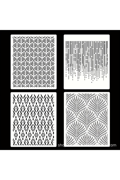 Choice 4pcs Cake Stencils Set - Floral Geometric Designs for Wedding Cake Dec...