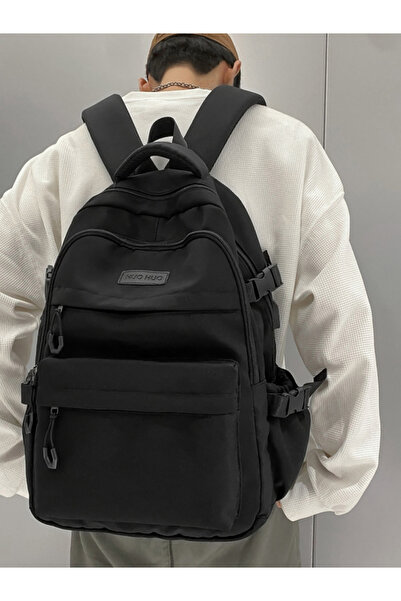 Take Two By Styli Black Plain Backpack