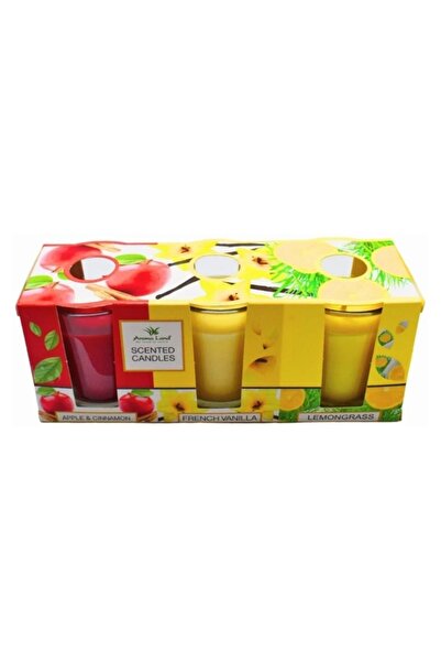 Aroma Land Σετ 10 γυάλινων αρωματικών κεριών (Μήλο & Κανέλα + Γαλλική βανίλια...