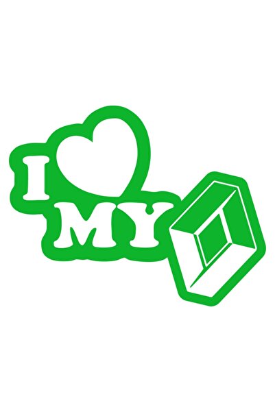 OEM Autocolant auto  "I love my renault ", model 1, 10cm, Verde