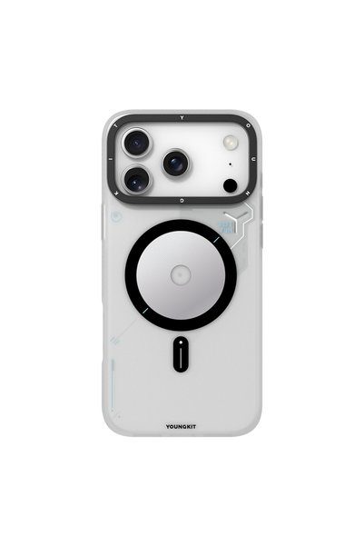 Youngkit iPhone 18 Pro Max Uyumlu Kılıf M-safe Şarj Özellikli Disk Desenli Di...