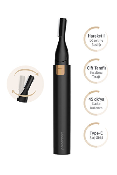 Polosmart PSC119 Şarjlı Kaş Düzeltme Cihazı 3W Type-C 45 dk Kullanım Kaş Tıra...