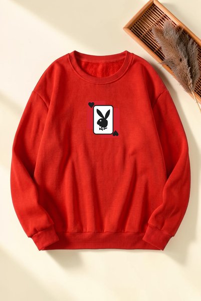 uyguntarz Hanorac unisex cu imprimeu Playboy, cu guler rotund