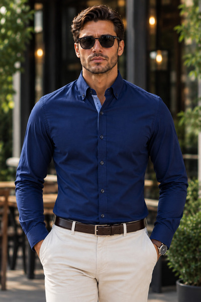 Slimfit Dar Kesim Uzunkol Gabardin Likra