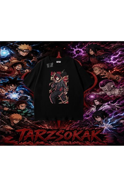 Tarzsokak تي شيرت Gaara Naruto Anime Character كبير الحجم للجنسين باللون الأبيض