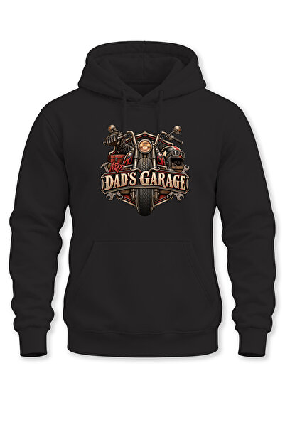 WİDİ Unisex Dad’S Garage Motorcycle Printed Hooded Sweatshirt – Vintage Biker...