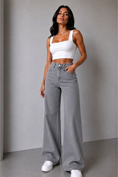 Echo&Ember Women's Palazzo High Waist Wide Leg Jeans