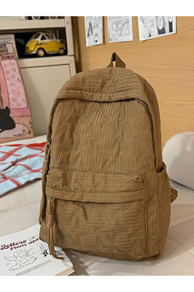 Take Two By Styli Khaki Quilted Star Backpack