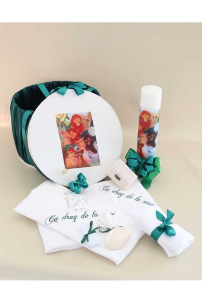 Micul Vip Pachet personalizat de botez verde regal